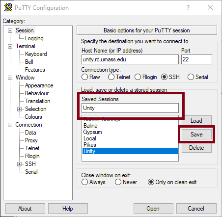 PuTTY Save