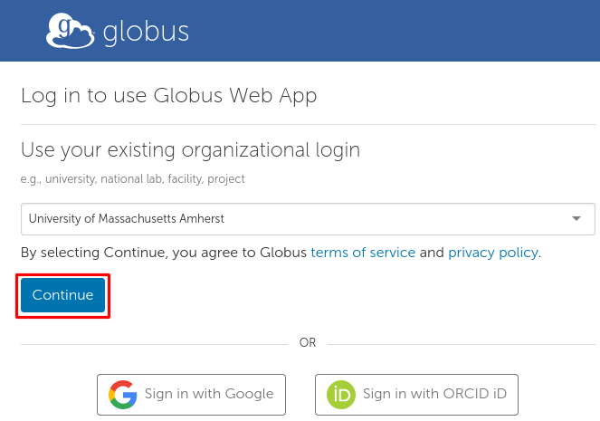 Login to Globus